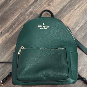 Kate Spade Green Backpack with Silver Hardware